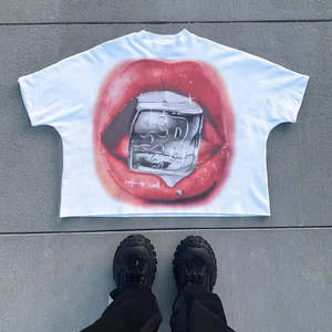 Camisetas con Logotipo Personalizado y Nombre de Marca, 100% Algodón, Tejido de Punto, Antiarrugas, Estilo Vintage, 300g - Product Image 4