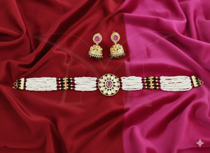 ชุดสร้อยคอแบบโชคเกอร์ประดับลูกปัดสไตล์โบราณ ดีไซน์สวยงามหรูหรา ขัดเงาสีทองอย่างดี เหมาะสำหรับงานแต่งงาน - Product Image 5