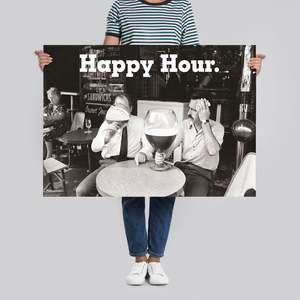 Modern Style Happy Hour <b>Poster</b> Made of Paper for Wall Decor - Product Image 4