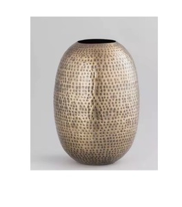 Florero de alto brillo Premium Gold Venta caliente hecho a mano Metal nueva maceta estilo costero florero de Metal precio al por mayor - Product Image 2