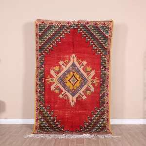 Auténticas Alfombras Marroquíes Hechas a Mano de Lana, Diseños Berber Tradicionales, Estilos Vintage Modernos para Decoración del Hogar - Product Image 1