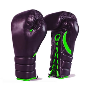 Guantes de boxeo con cordones personalizados 10 Guantes de boxeo de cuero originales personalizados 100% Precio al por mayor Cordones personalizados Guantes de boxeo con mosca - Product Image 2