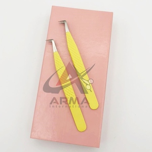 Hot Selling 90 Degree Isolation Volume Eyelash Extension Tweezers Sustainable Stainless Steel <b>Pointed</b> Fiber Lash Tweezers - Product Image 6