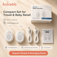Moniteur audio portable pour bébé avec deux batteries de 1000 mAh, chargement Type C et communication bidirectionnelle pour les voyages, la crèche et l'usage familial quotidien