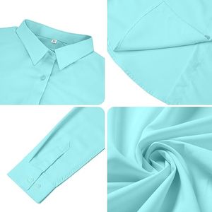 Chemise de luxe pour femmes, chemisier, style professionnel, doux et confortable, coupe régulière, manches longues, formel, bureau, travail, décontracté, vintage, bouton perforé - Product Image 4