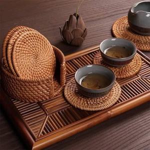 Wholesale Custom Natural Woven Bamboo <b>Placemats</b> Non-Slip <b>Seagrass</b> Thick Rattan Handmade Braided Dinner Tablemat - Product Image 4