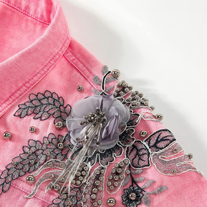 Veste en jean pour hommes 2025 Nouvel arrivage Veste en jean délavée personnalisée de haute qualité en gros Veste en strass pour hommes - Product Image 5