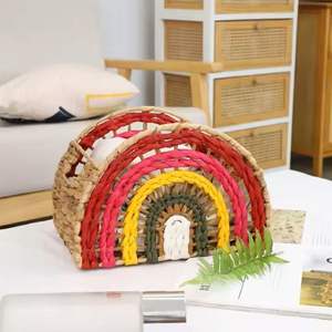 Cesta de jacinto de agua hecha a mano ecológica decorativa estilo rústico organizador de almacenamiento regalo listo Natural duradero - Product Image 3