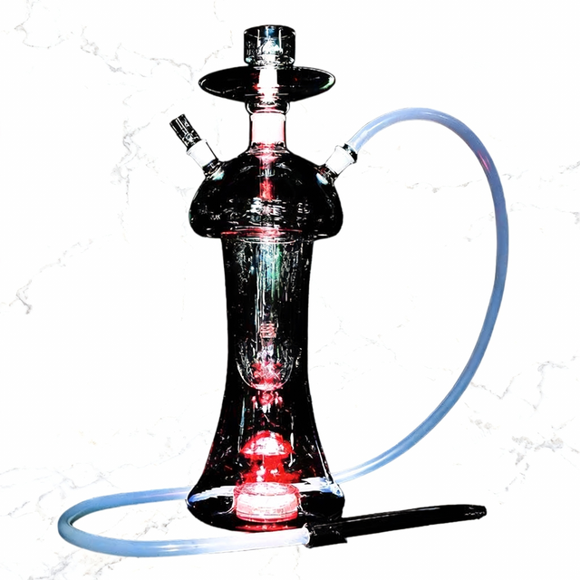Clear Bottle LED Glass Hookah For Bar Lounge Party With Bright Glow Display Premium Smoking Setup shisha electronic hookah