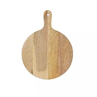 Papan pemotong buah & daging kayu segar akasia murni peralatan makan sendok garpu sayuran/keju sesuai pesanan papan potong Rumah Tangga