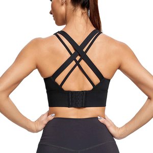 Women's Black Racerback Sports <b>Bra</b> Scoop Neck Seamless Medium Support Yoga Fitness Breathable Quick Dry Solid Color - Product Image 5
