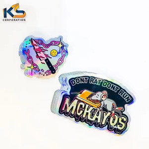 Eye catching Custom Reflective Holographic <b>Vinyl</b> Stickers UV Printed Waterproof Logo Decals for <b>Windows</b> & Branding Labels - Product Image 5