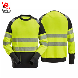 Alta visibilidad amarillo azul marino seguridad ropa de trabajo sudadera hombres logotipo personalizable impermeable poliéster algodón reflectante Hi Vis - Product Image 6