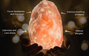 Lámpara de sal de roca de cristal Rosa pakistaní de sal de roca natural del Himalaya: luz nocturna 5x5x7 personalizada - Product Image 2