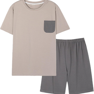 Trendy 2025, traje de verano de dos piezas personalizado para hombre, camiseta transpirable con cuello redondo y cuello en V y pantalones cortos - Product Image 5