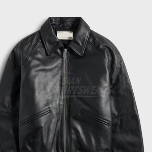 Luxury Brand Quality Leather Varsity Jackets <b>Genuine</b> Leather Sleeve High End Streetwear Outfit - Product Image 1