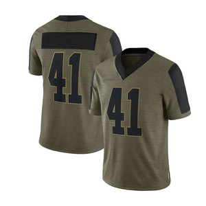 Conjuntos de Camisetas de Fútbol Americano Personalizadas para Hombre al por Mayor, de Alta Calidad, Transpirables, Bordadas, de Poliéster con Transferencia de Calor, con Nombre y Malla Impresa - Product Image 5