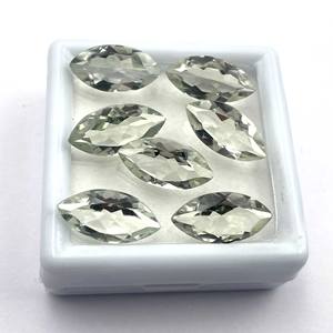 อเมทิสต์สีเขียวธรรมชาติ (พราซิโอไลต์) รูปทรงมาร์คีส์ หินหลวม ขนาดคละ 4×8–10×20 มม. สำหรับทำเครื่องประดับ - Product Image 4