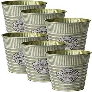 Ensemble de jardinière galvanisé de tailles assorties pour des besoins de plantation variés dans les balcons de cuisine ou les jardins domestiques - Product Image 1