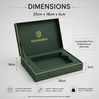 Boîte cadeau magnétique vert émeraude mat, boîte d'emballage en carton rigide pour Coran A5, boîte cadeau Ramadan