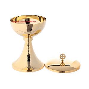 Gold Ciborium Brass Chalice and Paten Handmade Direct OEm Factory Sale <b>Top</b> Selling and High Quality - Product Image 4