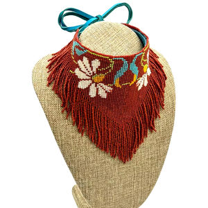 Collar de cuentas de vidrio artesanales, joyería llamativa para mujer, gargantilla, por HF CRAFTS - Product Image 1