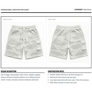 Pantalones Cortos Deportivos Casuales de Calle para Hombre, Hechos a Medida, Ecológicos, de Algodón/Nailon, con Pedrería, Transpirables, de Secado Rápido, Ajuste Holgado, al por Mayor - Product Image 6