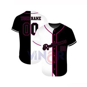 Camisetas de Béisbol/Sóftbol de Poliéster 100% con Estampado por Transferencia de Calor Personalizado de la Mejor Calidad, con Botones, Anti-UV y Transpirables - Product Image 5