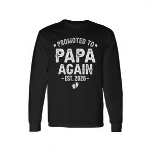 2026 Est. Maglietta a maniche lunghe Promoted to Papa per futuri papà - Product Image 2