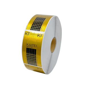 Kaitei Nail Forms – Gabarits d'extension d'ongles en papier à motif doré, autocollants, guides de sculpture, vente en gros pour salons, OEM - Product Image 1