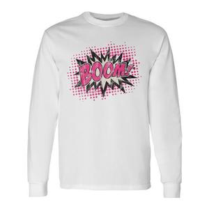 Camiseta de Manga Larga con Estampado de Burbuja de Expresión de Cómic 'Boom Bang Pow', Categoría de Producto Promocional - Product Image 1