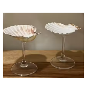 Coupe d'art en coquillage naturel | Gobelet à vin sur le thème de l'océan fabriqué à la main pour cadeau et décoration de la maison - Product Image 2