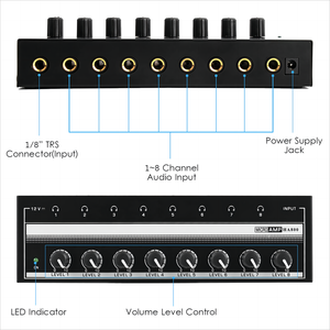 Amplificateur de casque stéréo <span class=keywords><strong>compact</strong></span> 8 canaux Ha800 Mimi Ultralow avec interface d'alimentation pour karaoké - Product Image 4