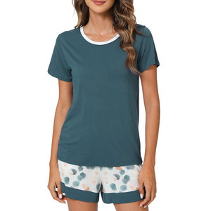 เสื้อออกกำลังกายแขนสั้นสองชิ้นสำหรับผู้หญิงเสื้อใส่เล่นยิมและกางเกงขาสั้นโลโก้แบบออกแบบได้ตามต้องการ - Product Image 2