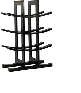 Moderno Estante Vertical para 12 Botellas de Vino, Ahorro de Espacio, Negro, Madera Maciza, Almacenamiento para Encimera, Decoración del Hogar, Estante de Cocina - Product Image 1