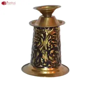 Moroccan Handmade Candle Holder Craft Metal Candle Stand with Bronze metal hand hammered