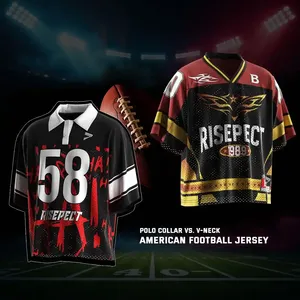 เสื้อฟุตบอลอเมริกันผู้ชายแบบใหม่ ดีไซน์ใหม่ ผลิตจากโพลีเอสเตอร์ ปักลาย สำหรับฤดูหนาว รับผลิตแบบ OEM/ODM - Product Image 1