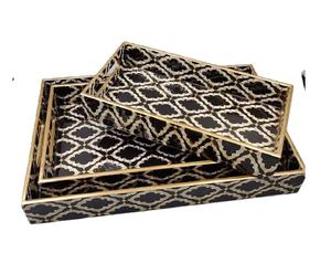 Bandejas de Servir de Madera de Estilo Vintage con Acabado Esmaltado, Diseño Decorativo de Lujo para Decoración de Mesa en Hogar, Hotel y Restaurante - Product Image 2