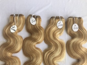 Extension de paquet de vague de corps vierge de temple indien cambodgien de 22 pouces en gros cuticule alignée couleur de cheveux indiens dessinée simple #27/613 - Product Image 4