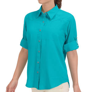 Chemises de pêche à coupe décontractée pour hommes, impression personnalisée du logo, manches courtes respirantes, chemises de pêche pour femmes - Product Image 1