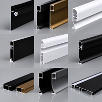 Profilé en aluminium moderne pour plinthe LED avec canal pour bande LED, pour éclairage architectural mural et au sol