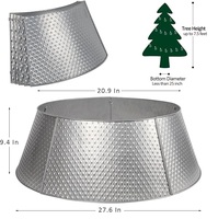 Jupe de sapin de Noël moderne en métal galvanisé, forme ronde, écologique, durable, couleur argent