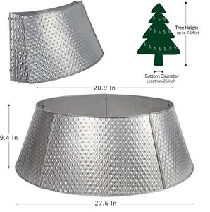 Galvanized Metal Christmas Tree Collar <b>Ornaments</b> Beautiful Embossed Gild & <b>Silver</b> Colours For Christmas And Festive Decoration - Product Image 6