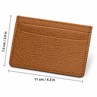 Portefeuille fin en cuir PU pour cartes, 4,3 x 3 pouces, gravable au laser, étui minimaliste pour cartes de crédit, logo personnalisé, vente en gros