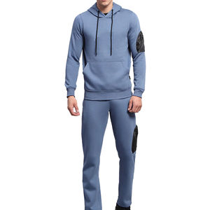 Chándal de dos piezas de alta calidad, jersey liso, conjunto de sudadera, 100% de algodón polar de gran tamaño, chándal de cuello redondo personalizado para hombre - Product Image 1