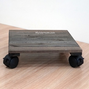 Support pour plante en bois durable et écologique 360 roues rotatives forme carrée style américain capacité de 150kg pour une utilisation intérieure et extérieure - Product Image 3