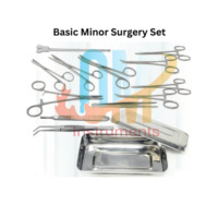 Ensemble de 13 pièces de kit de chirurgie mineure de base, instruments chirurgicaux en acier inoxydable de qualité médicale, réutilisables, autoclavables, norme allemande