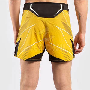 Wholesale Lightweight <b>Men's</b> MMA <b>Shorts</b> with <b>Elastic</b> <b>Waist</b> Solid Pattern Casual Design Customized Logo MMA <b>Shorts</b> - Product Image 2