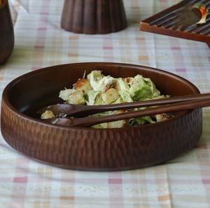 Bol de service en bois de qualité alimentaire, forme ronde, avec mélangeur à salade, décoration d'intérieur, bol de service pour collations, usage domestique, au meilleur prix - Product Image 1