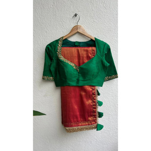 Designer <strong>saree</strong> with <strong>blouse</strong> featuring modern cuts and stylish <strong>patterns</strong> <strong>for</strong> a chic vibe - Product Image 4